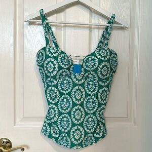 Boden Swimsuit Tankini Top pretty medallion print size US 8 adjustable straps